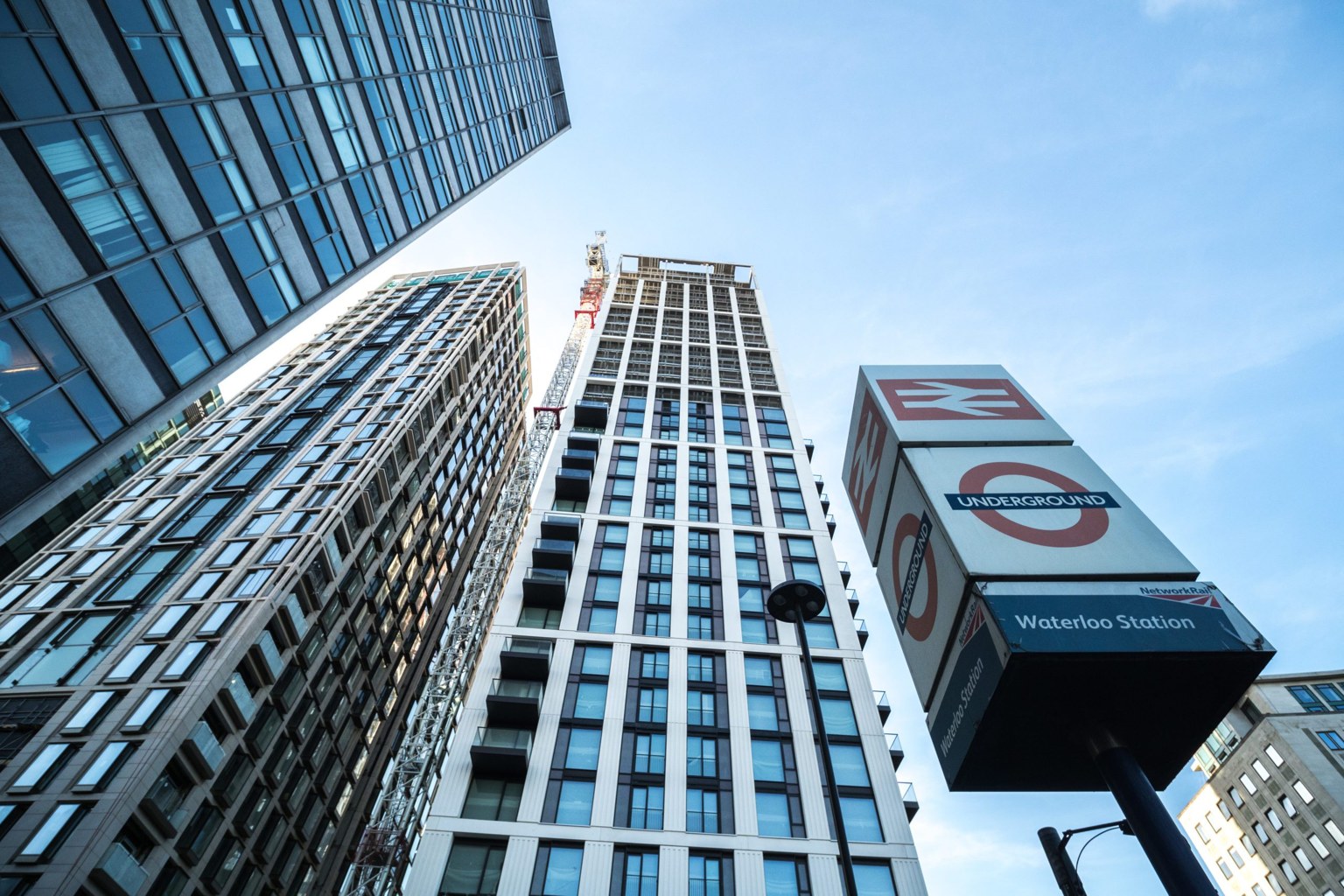 Glazed buildings near Waterloo in London; image from the Alum-Fab portfolio.